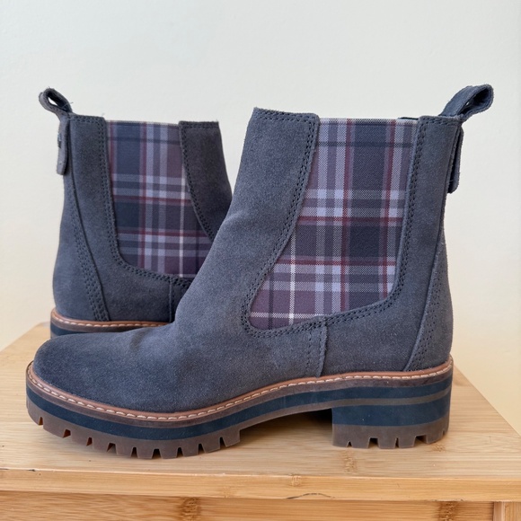 Timberland Gray Suede Chelsea Boots – Plaid Elastic - Picture 3 of 11